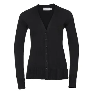 Russell Collection - Strickjacke Tiefer V-Ausschnitt für Damen (Schwarz)