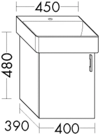 Burgbad Waschtischunterschrank Sys30 PG3 Diago 480x400x390 Weiß Hochglanz, WVNG040LF1507 WVNG040LF1507
