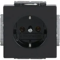 Steckdose CEE 7/3 Typ F mit Erdungsclips, 16 Ampere, 250 Volt, Unterputz, 1-fach anthrazit, Retail