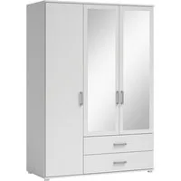 Schlafkontor Drehtürenschrank Ivar Kleiderschrank mit Spiegel inklusive 2 Spiegeltüren und 2 farblich abgesetzten Schubkästen