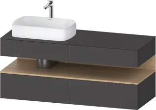 Duravit Qatego Konsolenwaschtischunterbau wandhängend Graphit Matt 1400x550x600 mm - QA4765030490010 QA4765030490010