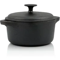 BBQ-Toro Bräter Gusseisen Cocotte, 2,7 Liter, Ø 20 cm, rund, Bräter mit Deckel, Gusseisen (1-tlg), bereits eingebrannt