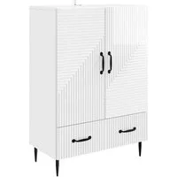 vidaXL Sideboard Sideboard Hochglanz Weiß 66 x 34,5 x 95 cm Holzwerkstoff (1 St)
