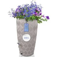 YourCasa Regentonne YourCasa Regentonne 240L [Seabreeze] Regenfass Regenwassertonne, Durchmesser unten: 44,5 cm, Durchmesser oben: 59,5 cm, Höhe: 112 cm