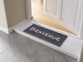 Bienvenue graphite wash + dry Fußmatte | Größe: 30x70cm