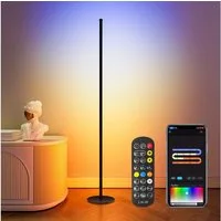 Novostella LED Stehlampe RGB LED Stehlampe, App & RF Fernbedienung für Wohnzimmer Schlafzimmer, LED fest integriert, RGB Licht, Warmes Weiß, RF Fernbedienung