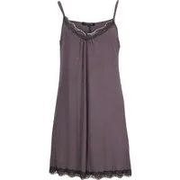 malito more than fashion Longtop malito Damen Spaghettiträger Longtop-Kleid mit Spitze 8010 Spahettiträger - Kleid mit Spitze, Nachtwäsche aus Baumwolle