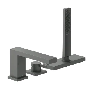 Hansgrohe 3-Loch Wannenrandmischer Tecturis E mit sBox Brushed Black Chrome,73443340 73443340