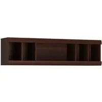 Lomadox Wandregal IMPERIA-129, Regal Wandboard Bücherregal 140 cm Nussbaum Wohnzimmer braun retro