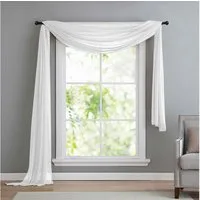 Gardinenbox Freihanddeko (1 St), ohne, transparent, Voile, Uni Volant Transparent Polyester 600cm 140cm