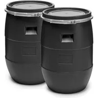 Garronda Regentonne Set 60 Liter Weithalsfass HDPE Lebensmittel Fass mit Deckel GD-0122, 60 l, (2-tlg), BPA-Frei