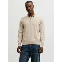 Jack & Jones Polokragenpullover JJEBASIC KNIT LS POLO SN Baumwolle, normal geschnitten
