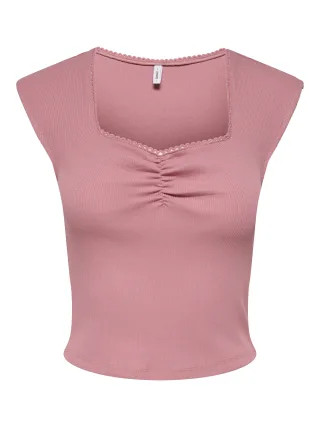 ONLY - ONLFENJA S/S CUTE TOP BOX JRS Dusty Rose - Gr. - L