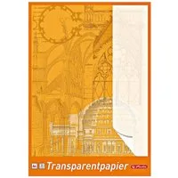 Herlitz Transparentpapier, 30 Blatt, DIN A4, 65 g/m², radierfest, bruchfest, lichtpausfähig