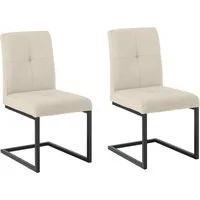 OTTO home Esszimmerstuhl Geranie Freischwinger, Schwingstuhl (Set, 2 St), mit 3D-Steppung, robustes Gestell, hochwertiger Stoff