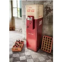More2Home Barschrank Retro COLD-COLA-S, Metall vintage rot/weiss, BH: ca.51 x 149 cm