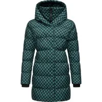 Ragwear Steppmantel Niara Print wasserdichter Mantel mit angesagtem Hahnentritt Muster
