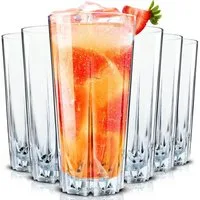 KONZEPT Gläser-Set Cocktailgläser Set 330 ml, Trinkgläser, Geriffelte Gläser, 6-tlg., für Cocktails, Wasser, Saft, Mojito, Longdrinkgläser