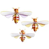 studio ROOF Wanddekoobjekt 3er-Set Honig Bienen (3 St), Zum Zusammenstecken