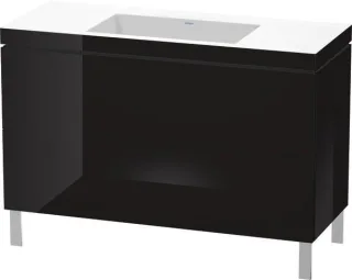 Duravit L-Cube c-bonded Set bodenstehend Schwarz Hochglanz 1200x480x698 mm - LC6939N4040 LC6939N4040