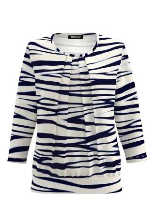 FRANK WALDER - Shirt NOS mit Raffung glacier blue - Gr. - 50