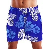 King Kameha Badeshorts Mono Hibiscus Hawaii Bade-Shorts Mesh-Einsatz Verschluss Kordelzug Mit integriertem Mesh-Innenslip für extra Komfort