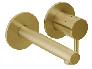 Herzbach design ix pvd Waschtisch Wandarmatur 80 gerader Auslauf 160 brass, Brass Steel, 21.139756.1 21.139756.1.41