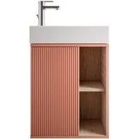 Bernstein Badmöbel-Set BELDIVO, (Set, Waschtischunterschrank 50 cm mit Waschbecken), Türanschlag links - Farbe wählbar - matt