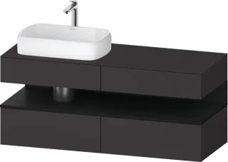 Duravit Qatego Konsolenwaschtischunterbau wandhängend Graphit Supermatt 1400x550x600 mm - QA47650168 QA4765016800000