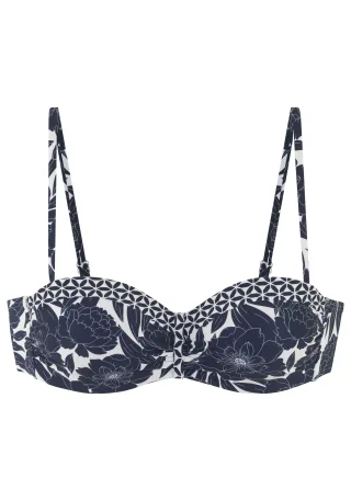 LASCANA - Sunseeker LM Bügel-Bandeau-Top navy-print - Gr. - 40C