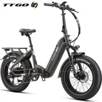 TTGO E-Bike Klapprad 20x4 Zoll, 70Nm Hinterradmotor, 140km, F6B, Drehmomentsensor, 7 Gang SHIMANO, Kettenschaltung, Heckmotor, 864 Wh, MAX. 150kg, Federgabel mit Lockout, Elektrofahrrad, hydr. Bremsen