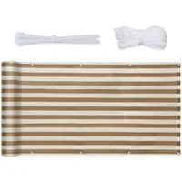 Sekey Balkonsichtschutz Balkon Sichtschutz aus 220g/m² HDPE Balkonbespannung zum Zuschneiden Robustes und wetterfestes Material mit Kordel und Kabelbinder