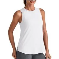 G4Free Tanktop Damen hoher Halsausschnitt, sportliche lange Tanks, ärmellos Sommer-Lauf- und Fitnessstudio-Shirts
