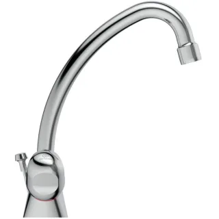 Ideal Standard Alpha Waschtischarmatur B2038AA chrom, Ausladung 155 mm, mit Ablaufgarnitur