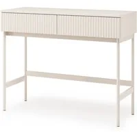 Beautysofa Schminktisch SOFT Kaschmir mit Rillenfronten und 2 Schubladen (griffloser Kosmetiktisch mit Metallgestell, Konsolentisch für Schlafzimmer und Ankleidezimmer), Breite: 100 cm