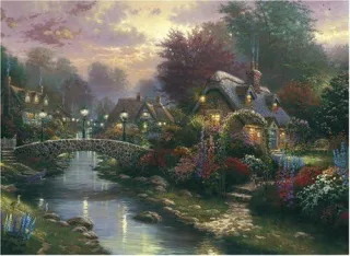 Schmidt Puzzle 57444 - Thomas Kinkade: Verträumtes Dorf [1.000 Teile]