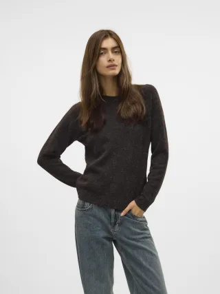 VERO MODA - VMDOFFY LS O-NECK BLOUSE GA NOOS Chocolate Torte - Gr. - L