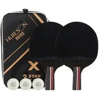 Sport-Knight® Tischtennisschläger Premium Tischtennis-Set, 6-teilig, Penhold- & Handshake-Griffvarianten (Premium Tischtennis-Set, 6-teiliges Set mit Schlägern, Bällen und Tasche)