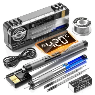 Cordless USB Digital Soldering Iron Adjustable Temperature Type-C Interface Fast Heating Soldering Tool Portable Welding