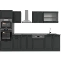 Vicco Küchenzeile R-Line, Anthrazit Landhaus/Anthrazit, 300 cm mit Hochschrank, ohne ...