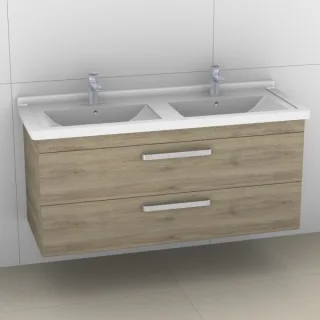 Artiqua 411 Waschtischunterschrank für Starck 3 033213 Sanremo Eiche quer NB, 411-WU2L-D11-7144-428 411-WU2L-D11-7144-428