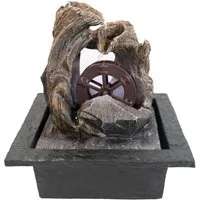 Lemodo Zimmerbrunnen Tischbrunnen mit drehendem Wasserrad, 21,5 cm Breite