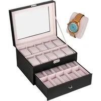 shelfmade Uhrenbox Uhren Aufbewahrungskiste Uhrenbox Uhrenkoffer Uhrenkasten für 20 Uhren