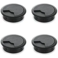 sossai® Kabelführung Schreibtisch Kabeldurchlass Ø60/Ø80mm in Schwarz (4-St)