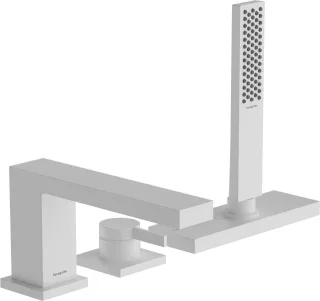 Hansgrohe 3-Loch Wannenrandmischer Tecturis E mit sBox, mattweiss, 73443700 73443700