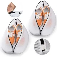 FOUORTUNATE-BEE Wäschenetz 2 Stück Wäschenetz Schuhe Schuhwaschbeutel,(Netz Schuhsack Waschmaschine mit Reißverschluss, 2-St., für Sneaker, Socken)