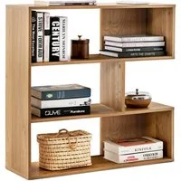 COSTWAY Bücherregal, Standregal mit 3 Ebenen, Raumteiler Regal mit Kippschutz