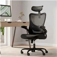 Marsail Bürostuhl Ergonomischer – Schreibtischstuhl Mesh mit 3D-verstellbaren Armlehnen (Dynamischer Lendenstütze, Wippfunktion), TÜV-geprüft, bis 136 kg – Ideal für Homeoffice & Gaming