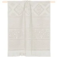 PAD Handtuch HARLEM, 50x100 cm, Frottee (1-St), Made in Europe, Ton in Ton gestreift, mit Ornamenten, mit Fransen