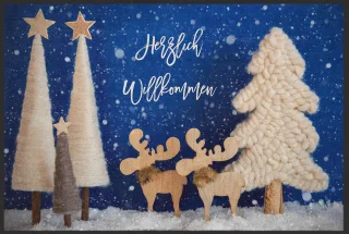 Fussmatte Herzlich Willkommen Weihnachten 10298 | Größe: 90 cm x 90 cm